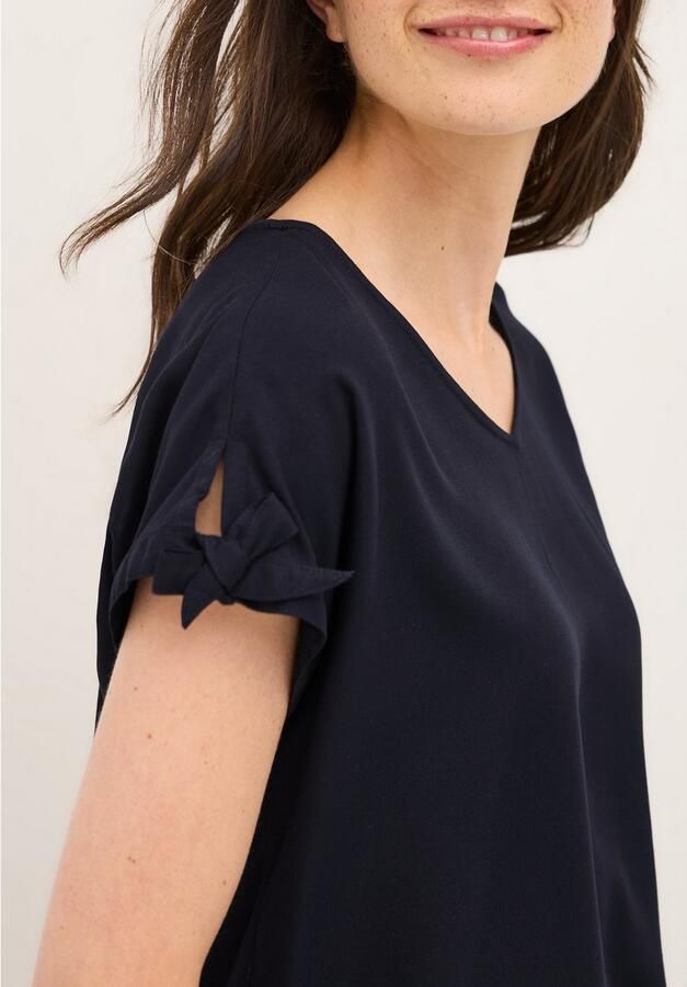 Cecil T-shirt Blouseshirt met afgeronde V-hals - Foto 3