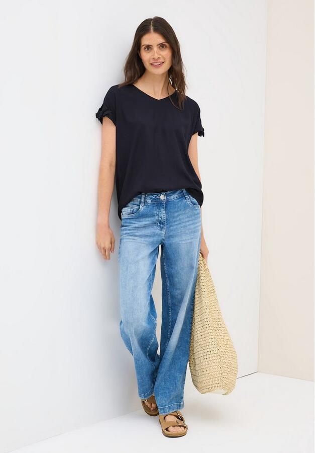 Cecil T-shirt Blouseshirt met afgeronde V-hals - Foto 4