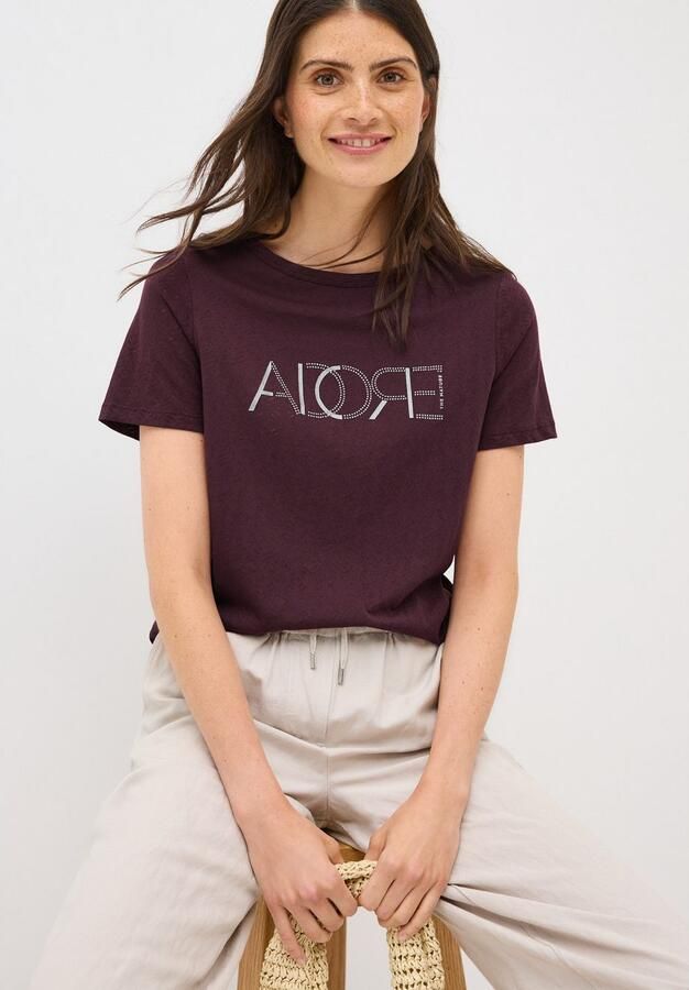 Cecil T-shirt in burnout-look met opschrift - Foto 4