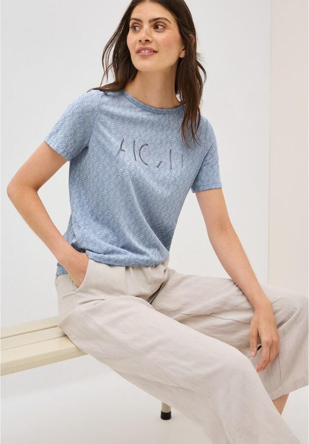 Cecil T-shirt in burnout-look met opschrift - Foto 3