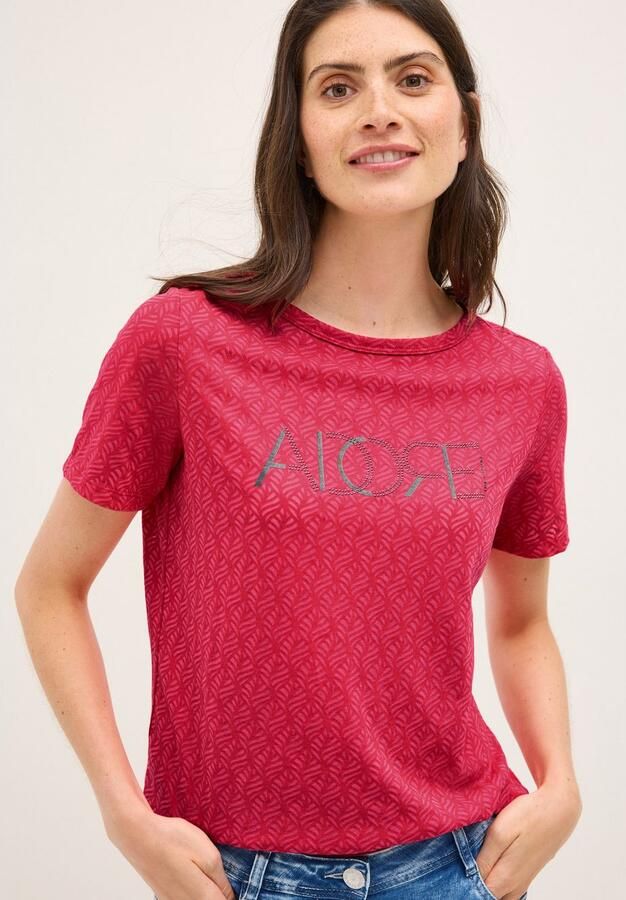 Cecil T-shirt in burnout-look met opschrift - Foto 5