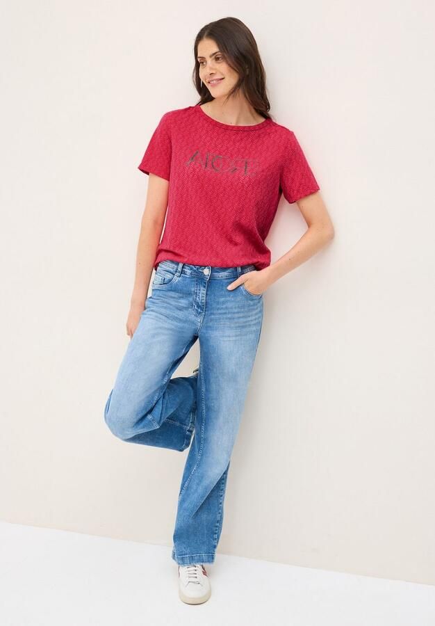 Cecil T-shirt in burnout-look met opschrift - Foto 6