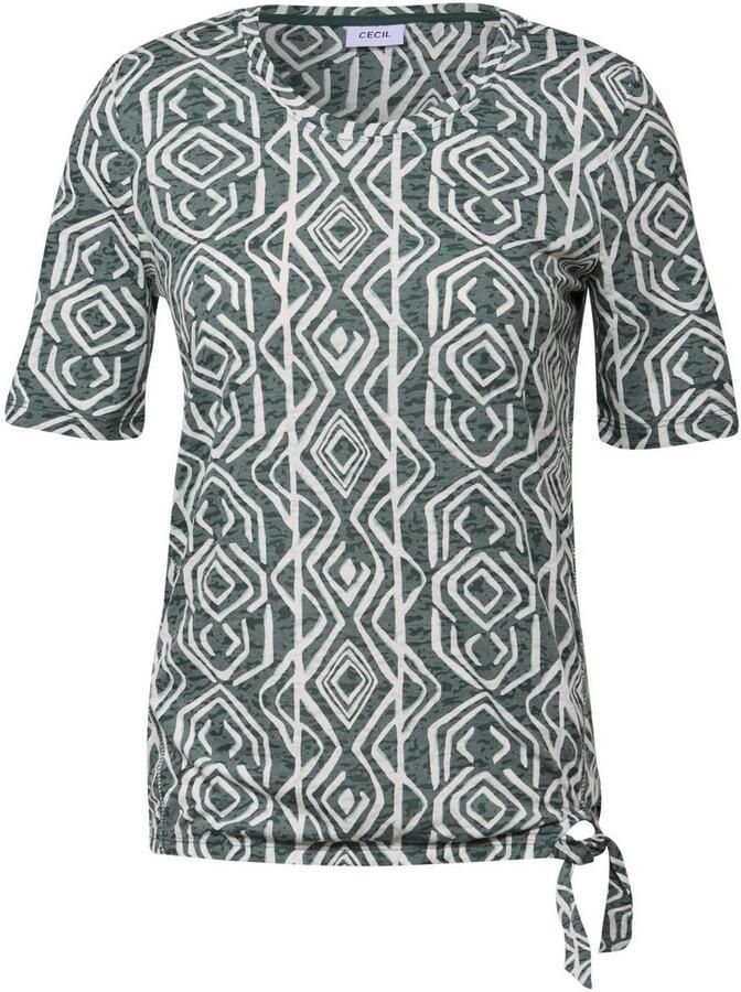 Cecil T-shirt in etskant-look