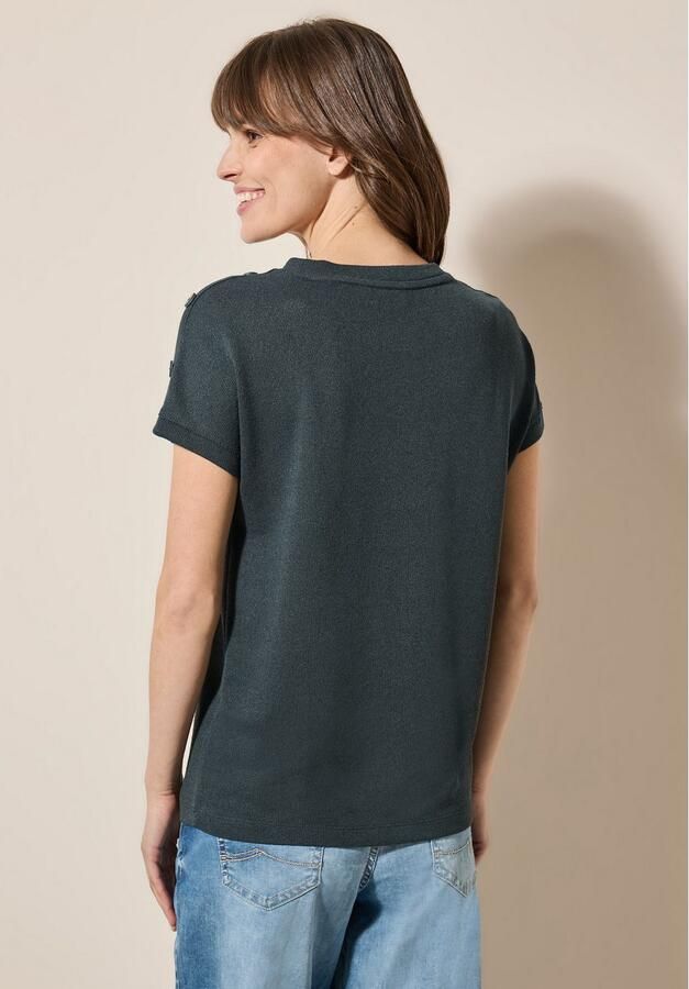 Cecil T-shirt in structuur-look en met knoopdetails - Foto 2
