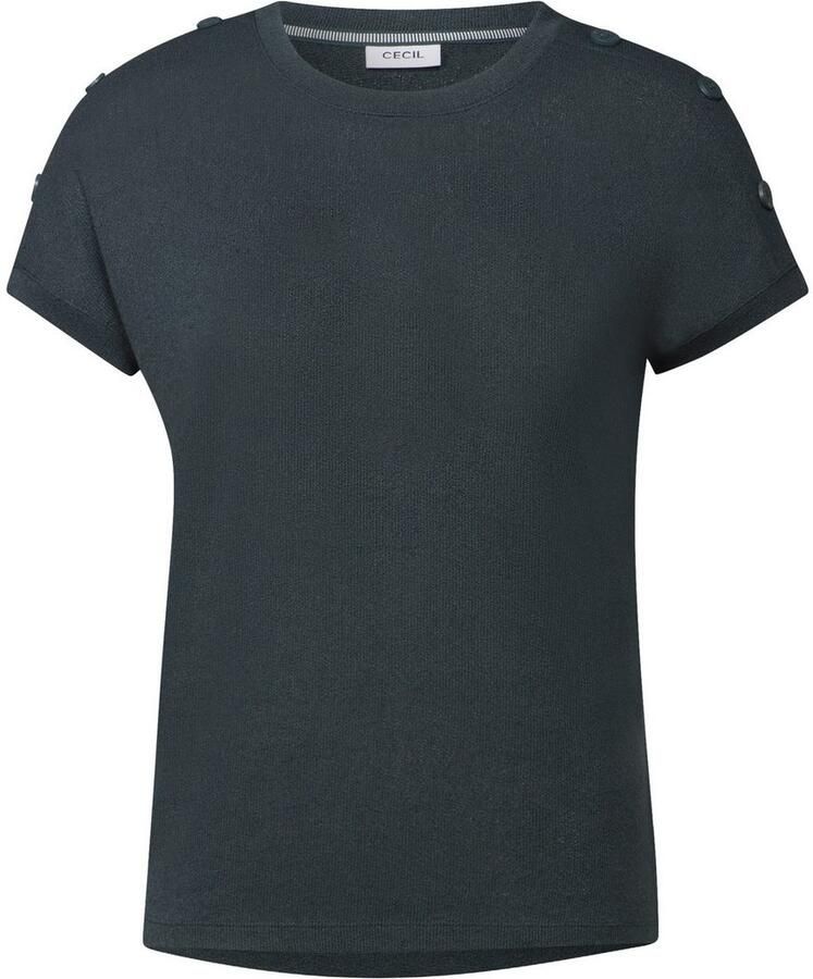 Cecil T-shirt in structuur-look en met knoopdetails