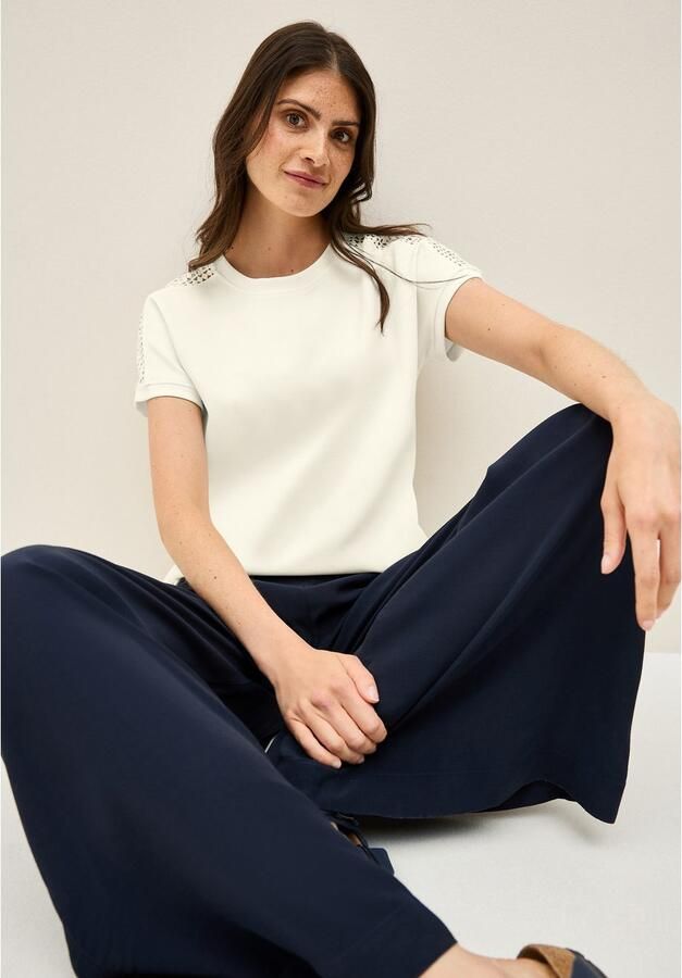 Cecil T-shirt met fijn mesh inzet - Foto 3