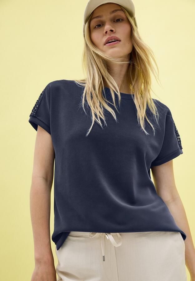 Cecil T-shirt met fijn mesh inzet - Foto 5