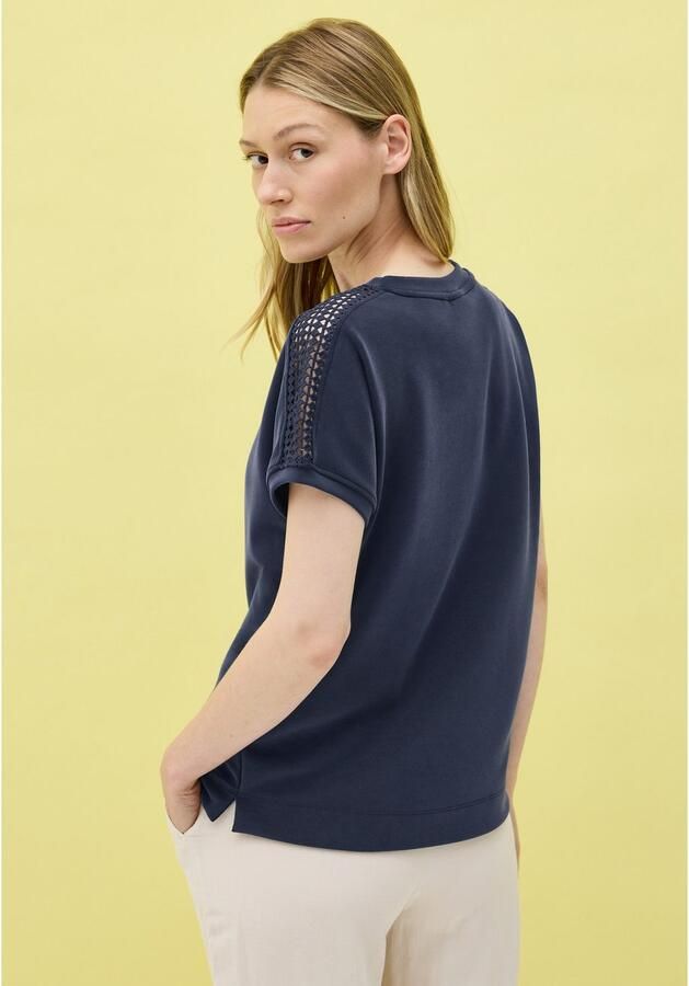 Cecil T-shirt met fijn mesh inzet