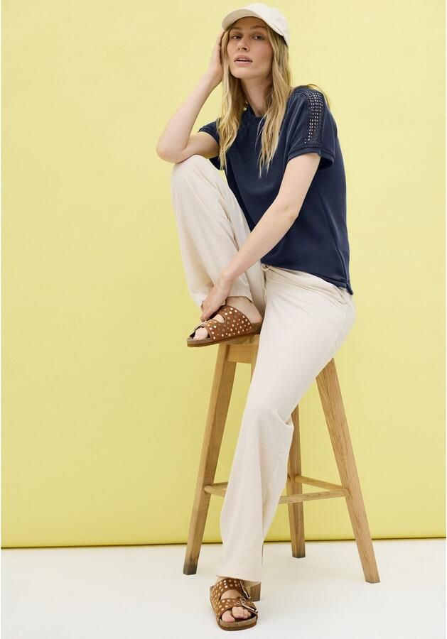 Cecil T-shirt met fijn mesh inzet - Foto 4