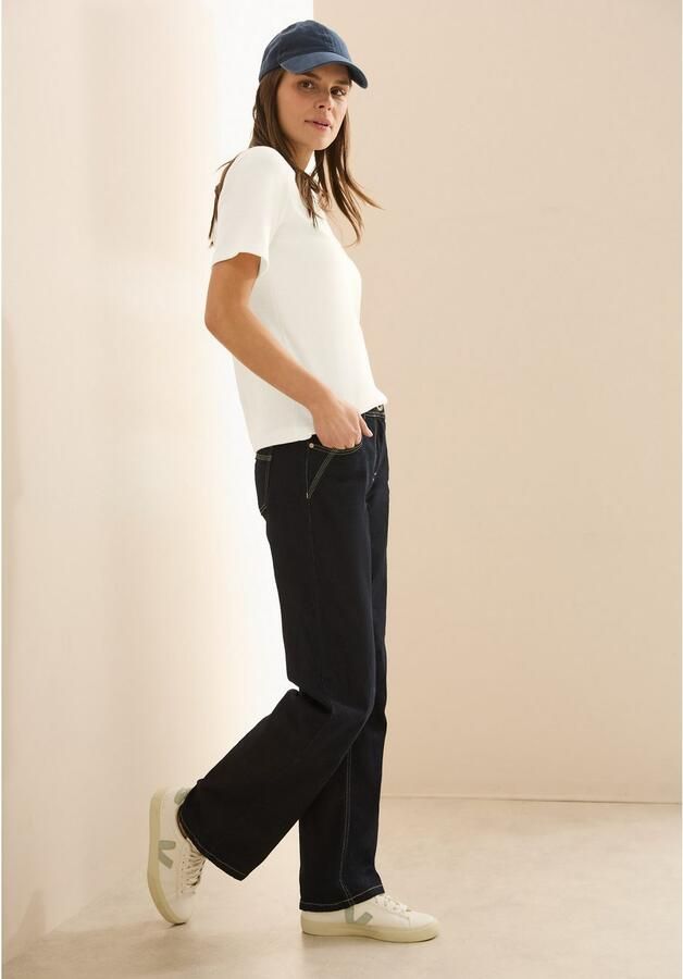 Cecil T-shirt met fijne ribstructuur - Foto 4