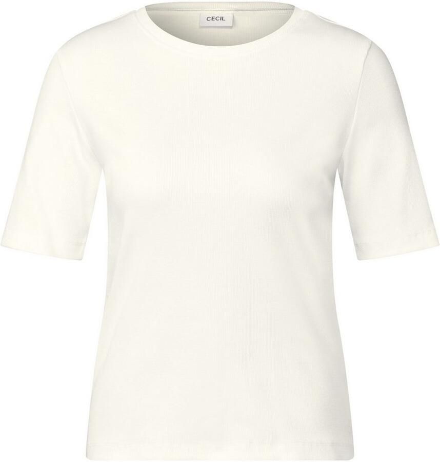 Cecil T-shirt met fijne ribstructuur