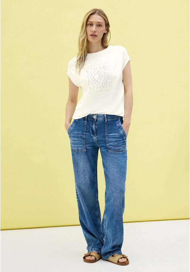 Cecil T-shirt met glitterprint - Foto 5