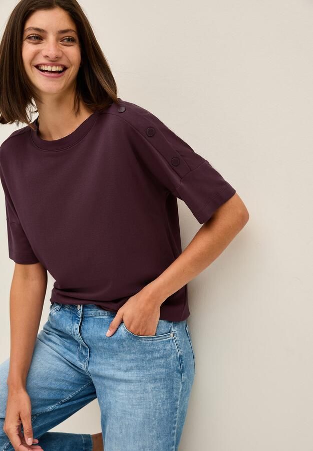 Cecil T-shirt met knoopdetails - Foto 3