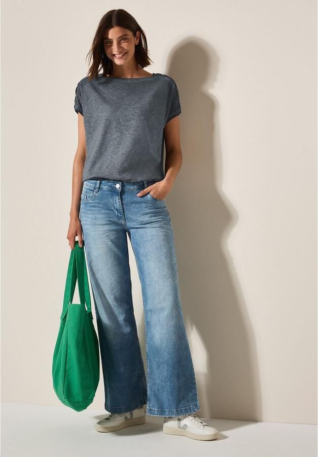 Cecil T-shirt met knoopdetails op de schouder - Foto 4