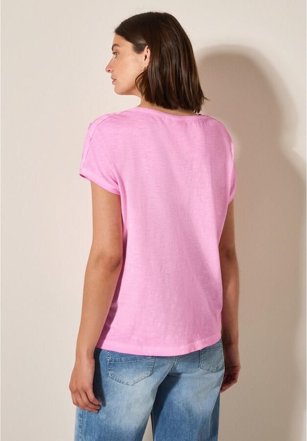 Cecil T-shirt met knoopdetails op de schouder - Foto 5