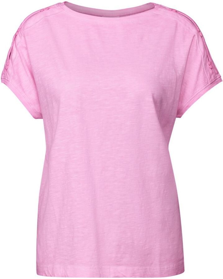 Cecil T-shirt met knoopdetails op de schouder