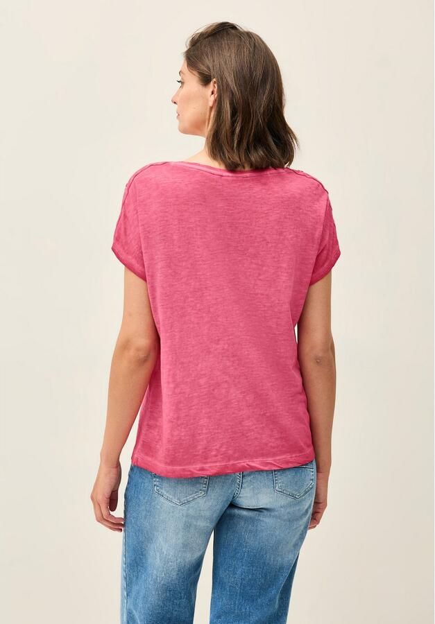 Cecil T-shirt met knoopdetails op de schouder - Foto 4