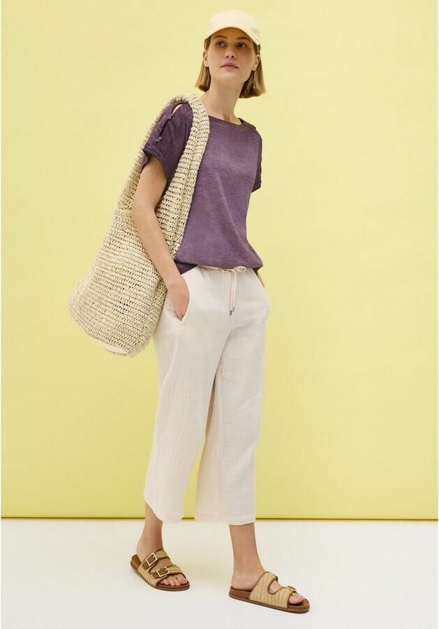 Cecil T-shirt met knoopdetails op de schouder - Foto 4