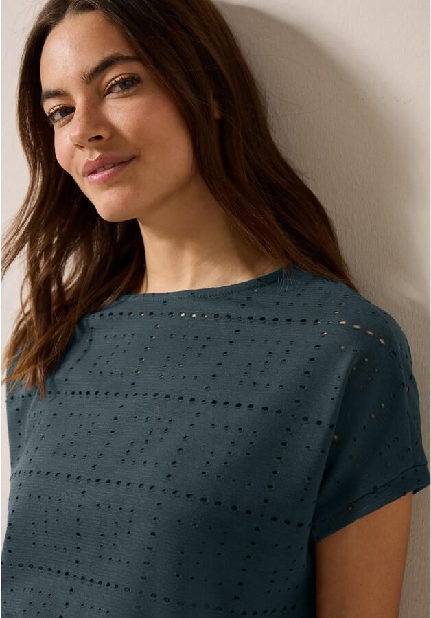 Cecil T-shirt met perforatiemotief - Foto 2