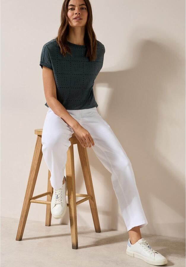 Cecil T-shirt met perforatiemotief - Foto 4