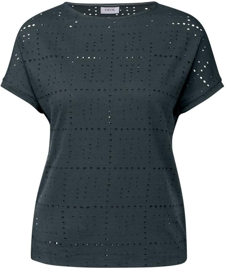 Cecil T-shirt met perforatiemotief