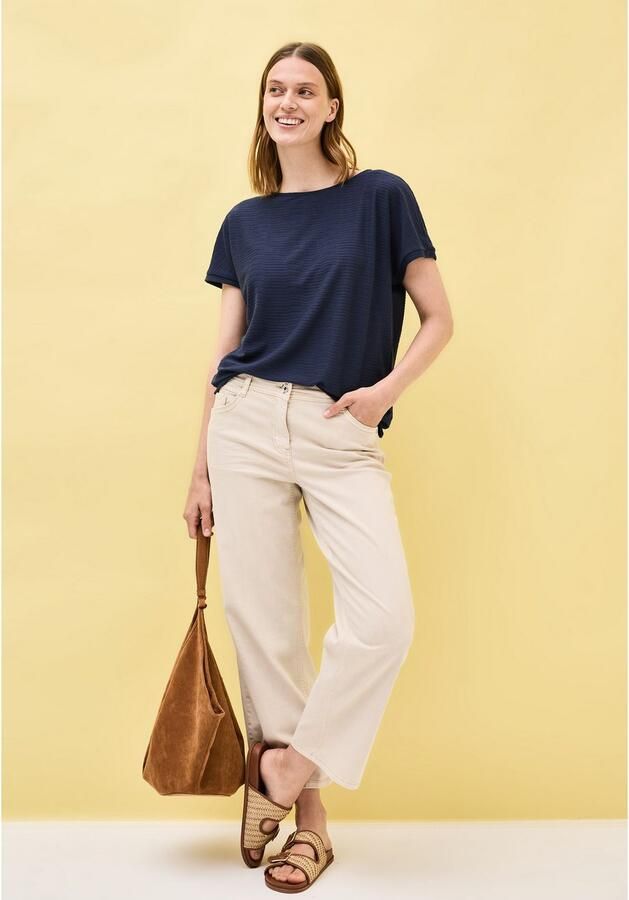 Cecil T-shirt met streepstructuur - Foto 5