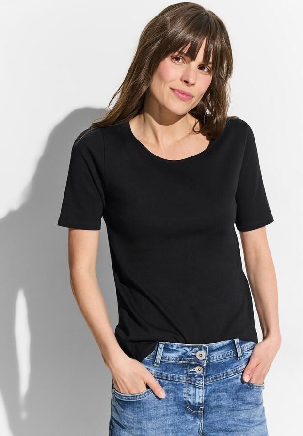 Cecil T-shirt Stijl Lena met klassieke ronde hals - Foto 4