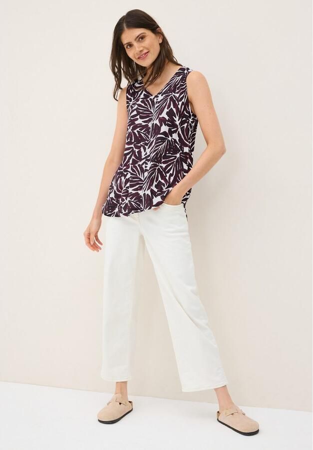 Cecil Top mouwloos met v-hals en grafisch patroon - Foto 3