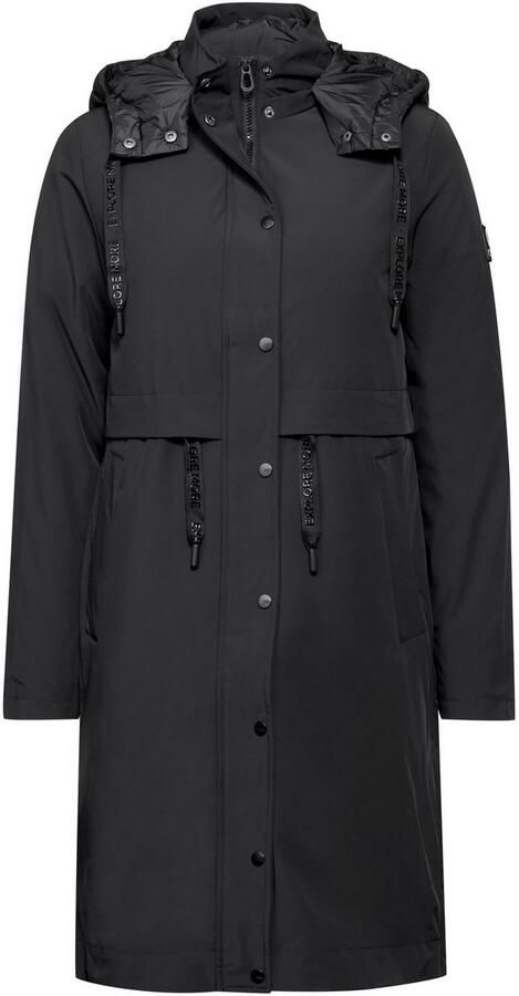 Cecil 2-in-1 Trenchcoat met Afneembare Capuchon Black Dames - Foto 7