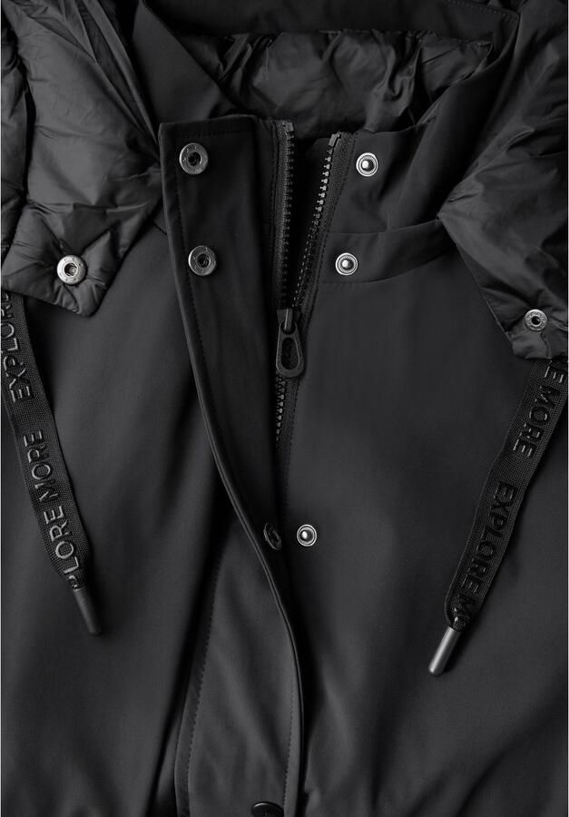 Cecil 2-in-1 Trenchcoat met Afneembare Capuchon Black Dames