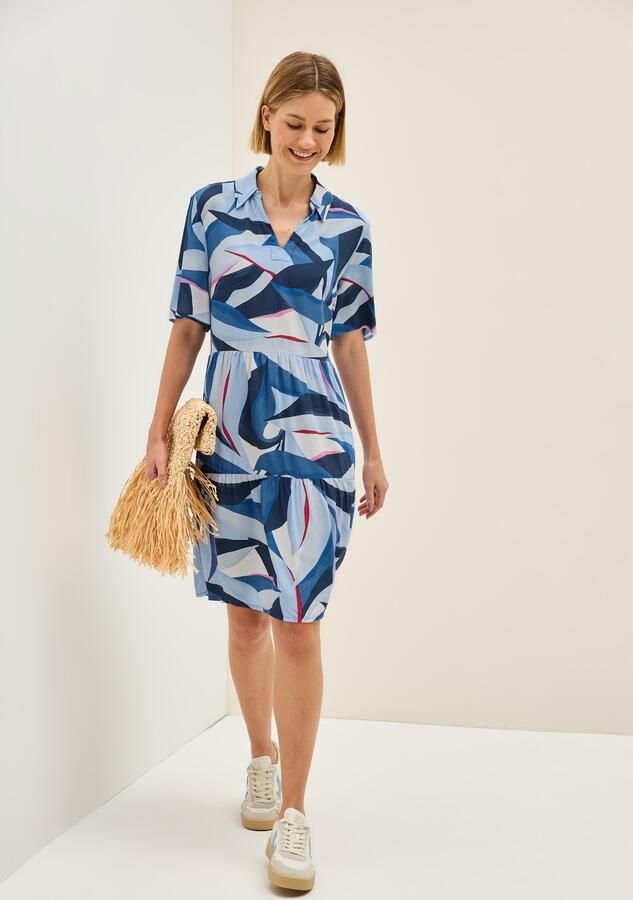 Cecil Volantjurk Zomerjurk met grafisch patroon V-hals en losse pasvorm - Foto 6