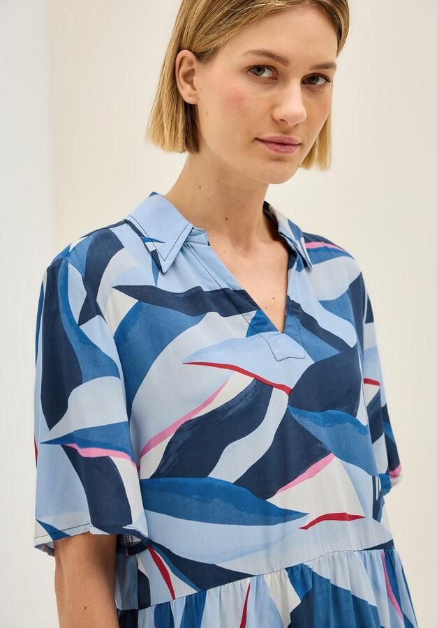 Cecil Volantjurk Zomerjurk met grafisch patroon V-hals en losse pasvorm - Foto 4