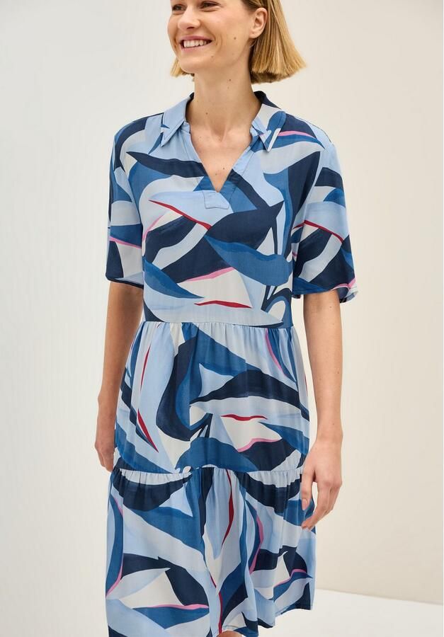 Cecil Volantjurk Zomerjurk met grafisch patroon V-hals en losse pasvorm - Foto 3