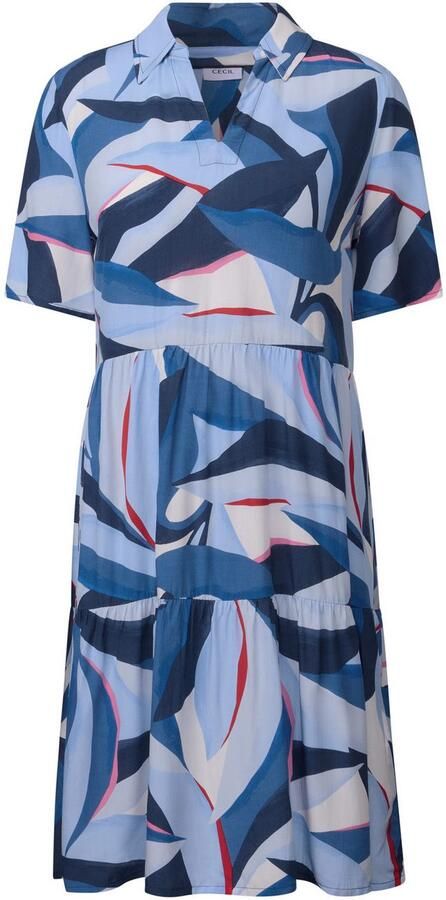 Cecil Volantjurk Zomerjurk met grafisch patroon V-hals en losse pasvorm - Foto 5