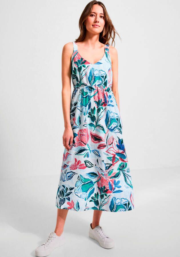 Cecil Gedessineerde jurk LINEN_Flower Midi Dress