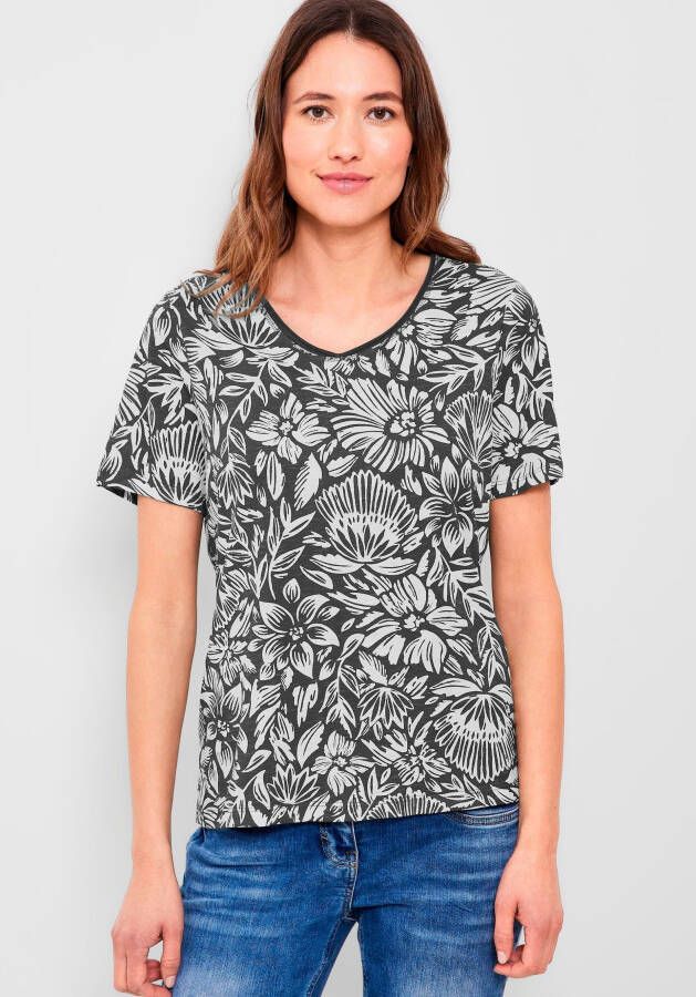 Cecil T-shirt met zomerse all-over print