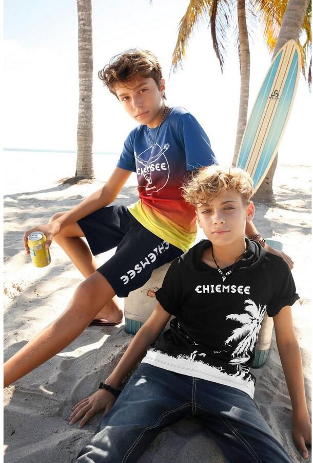 Chiemsee T-shirt Met palm print korte mouw bedrukt met capuchon van katoen van jersey-stof - Foto 8