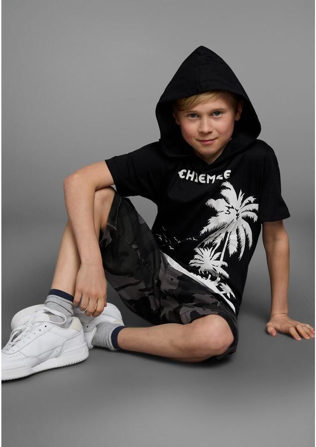 Chiemsee T-shirt Met palm print korte mouw bedrukt met capuchon van katoen van jersey-stof - Foto 4