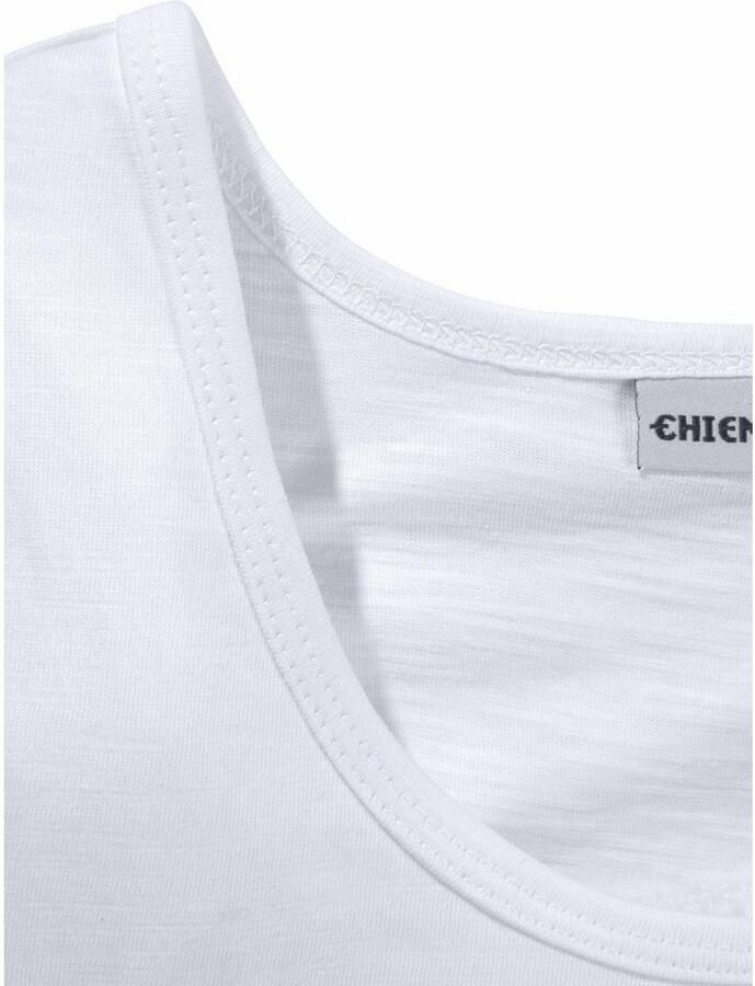 Chiemsee Tanktop Basic met logoprint in contrast