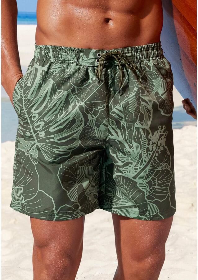 Chiemsee Zwemshort Geraldo met tropisch patroon - Foto 2