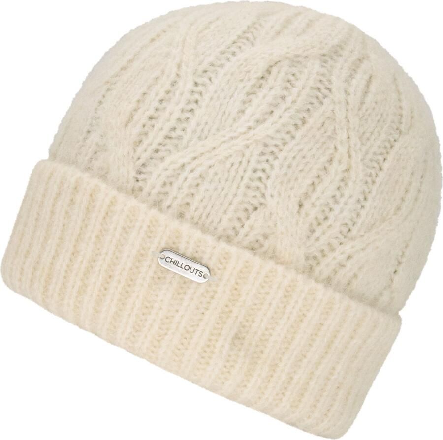 Chillouts Beanie Akina Hat met kabelpatroon vormvast natuurlijke warmte-isolatie