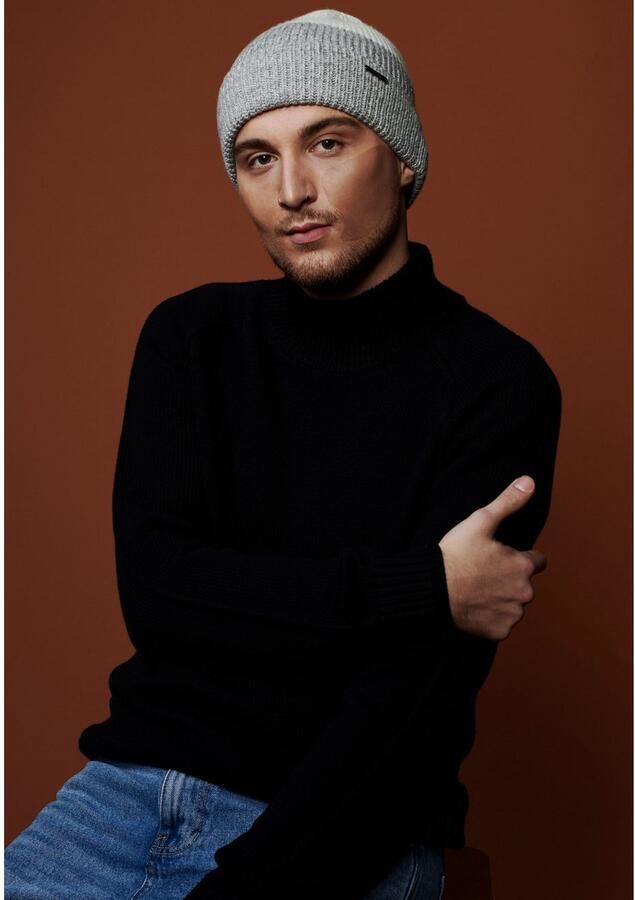 Chillouts Beanie Felix Hat in two-tone look met omslag