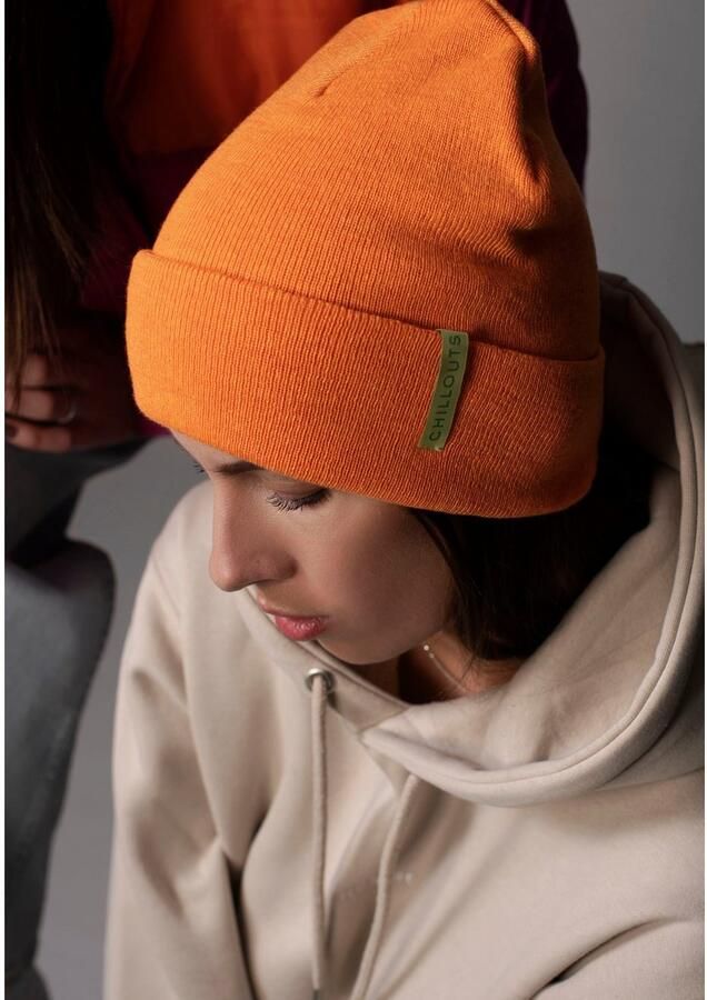 Chillouts Gebreide muts Monty Hat van linnen-katoenmix met verstelbare pasvorm & natuurlijke look