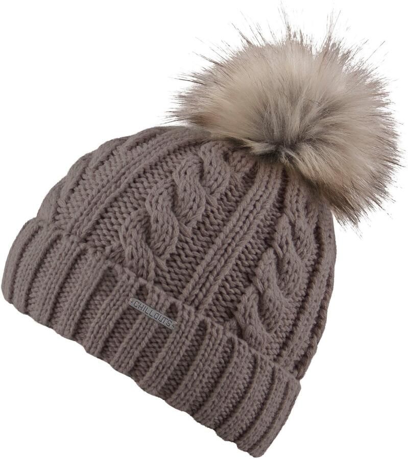 Chillouts Muts met pompon Joan Hat Met fake-fur pom kabelbrei - Foto 4