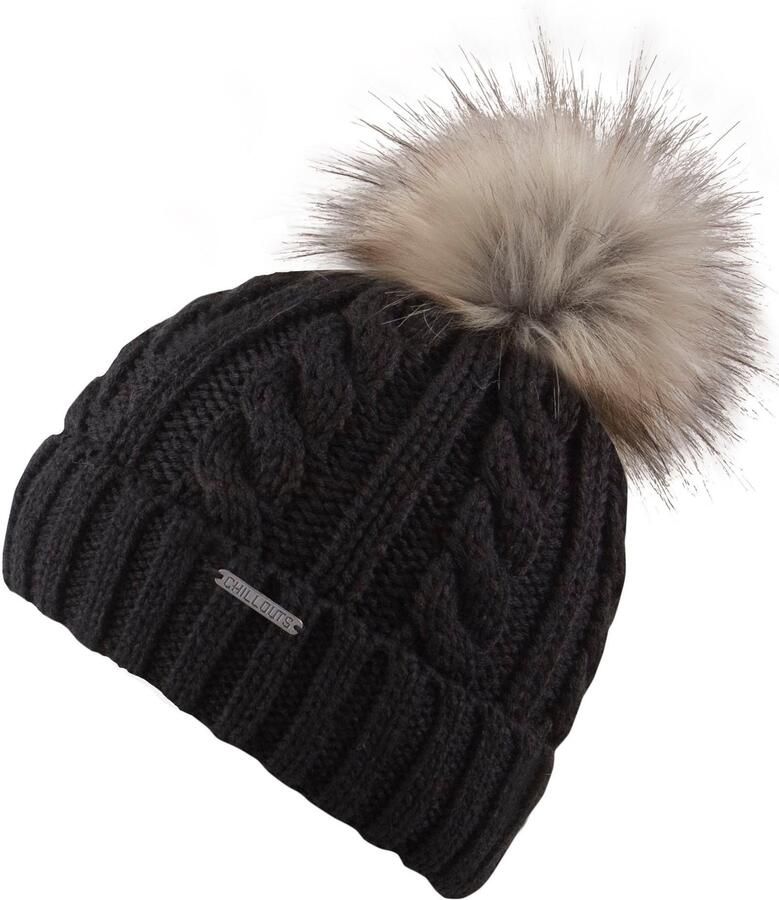 Chillouts Muts met pompon Joan Hat Met fake-fur pom kabelbrei - Foto 4