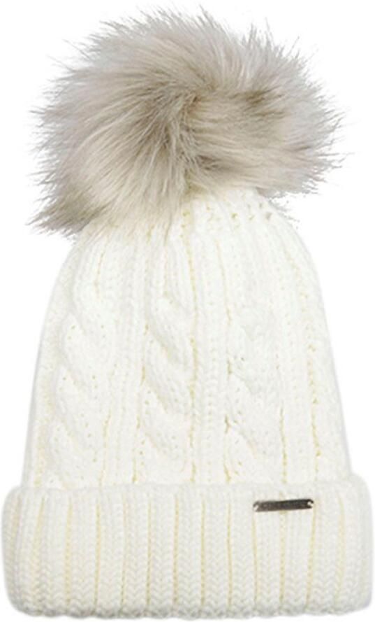 Chillouts Muts met pompon Joan Hat Met fake-fur pom kabelbrei - Foto 3