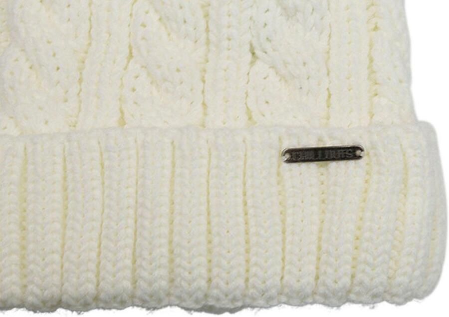 Chillouts Muts met pompon Joan Hat Met fake-fur pom kabelbrei