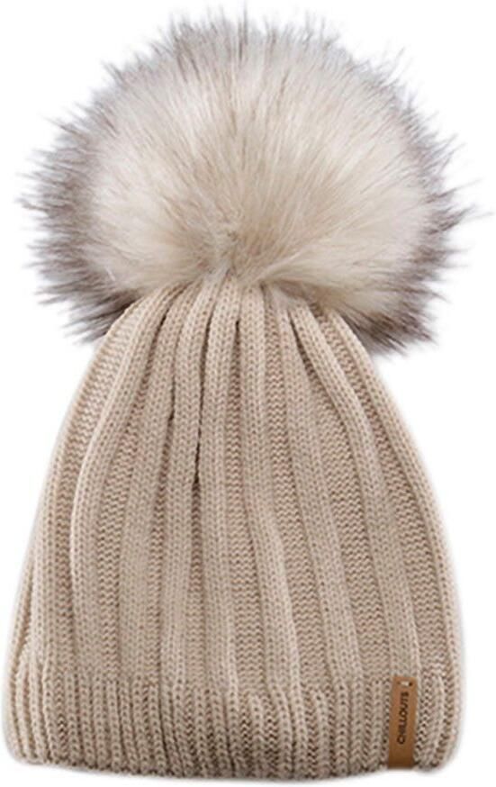 Chillouts Pomponmuts Lorena Hat met afneembare faux-fur pompon - Foto 4