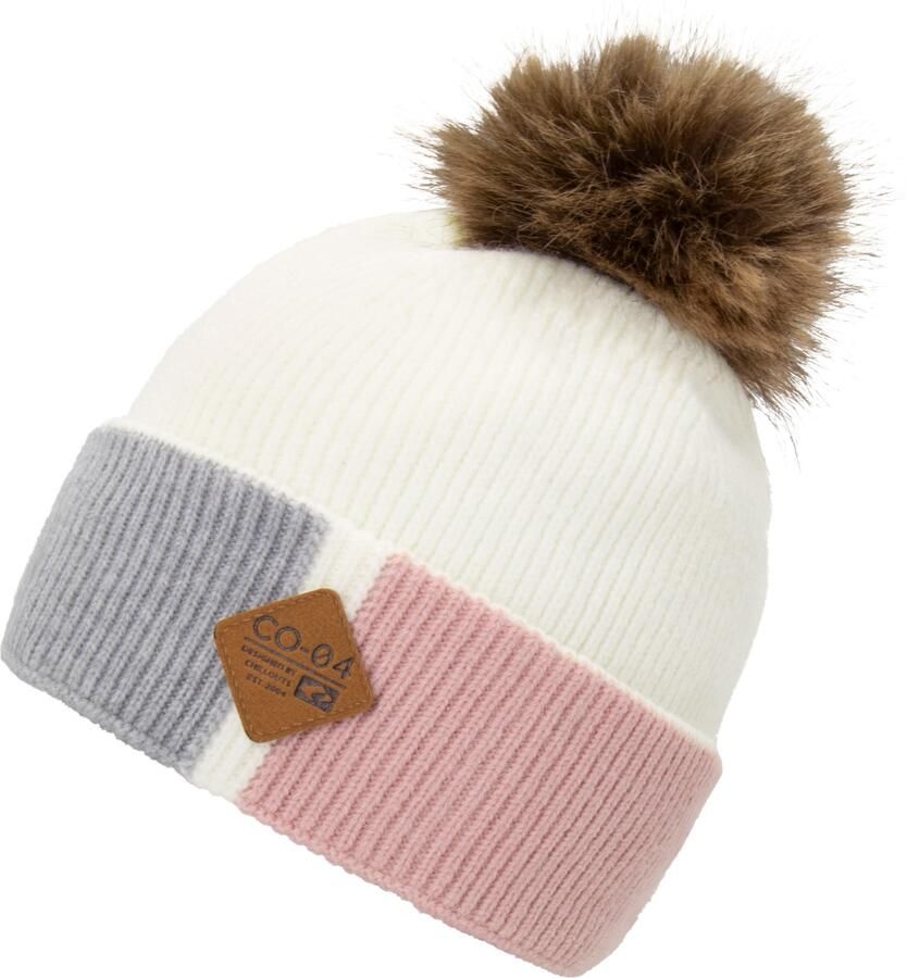 Chillouts Pomponmuts Vinny Hat Met kleurige omslag en pompon van kunstvacht