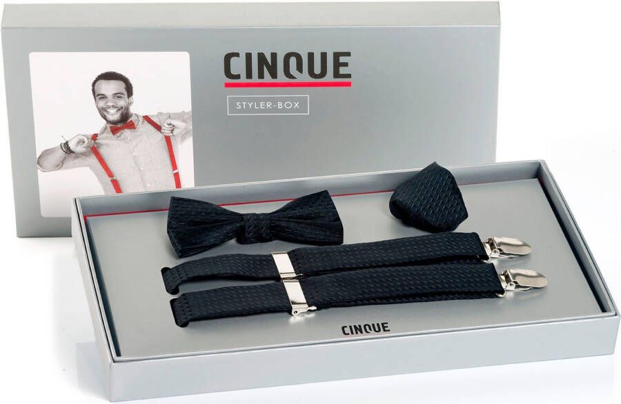 CINQUE Bretels in een set met strik en pochet model 'Enrico'